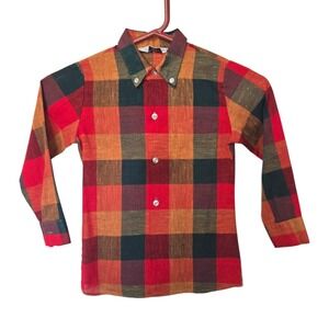 Vintage Kids Boys Sears Winnie the Pooh Collection Button up Shirt Size 6 Perma